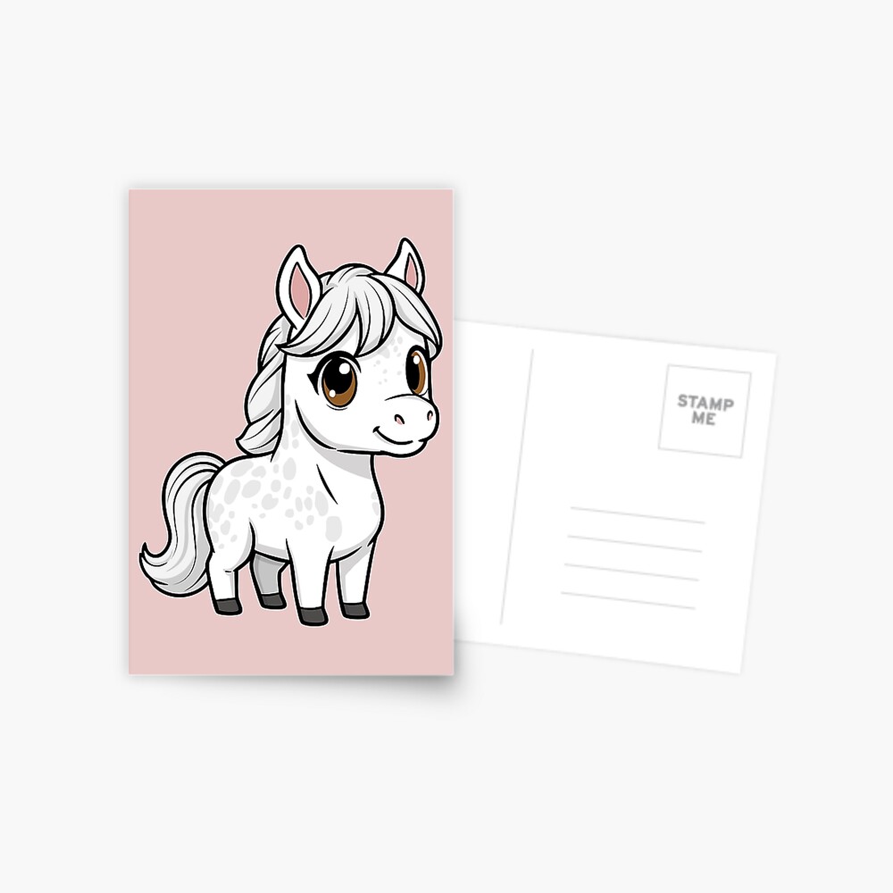 Un dessin de style chibi du cheval Arabe Abbayan