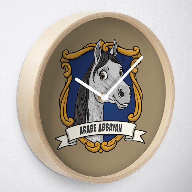 La caricature du cheval Arabe Abbayan dans un blason