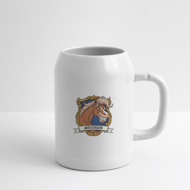 La caricature du cheval Arabe Abou'Ourquob dans un blason