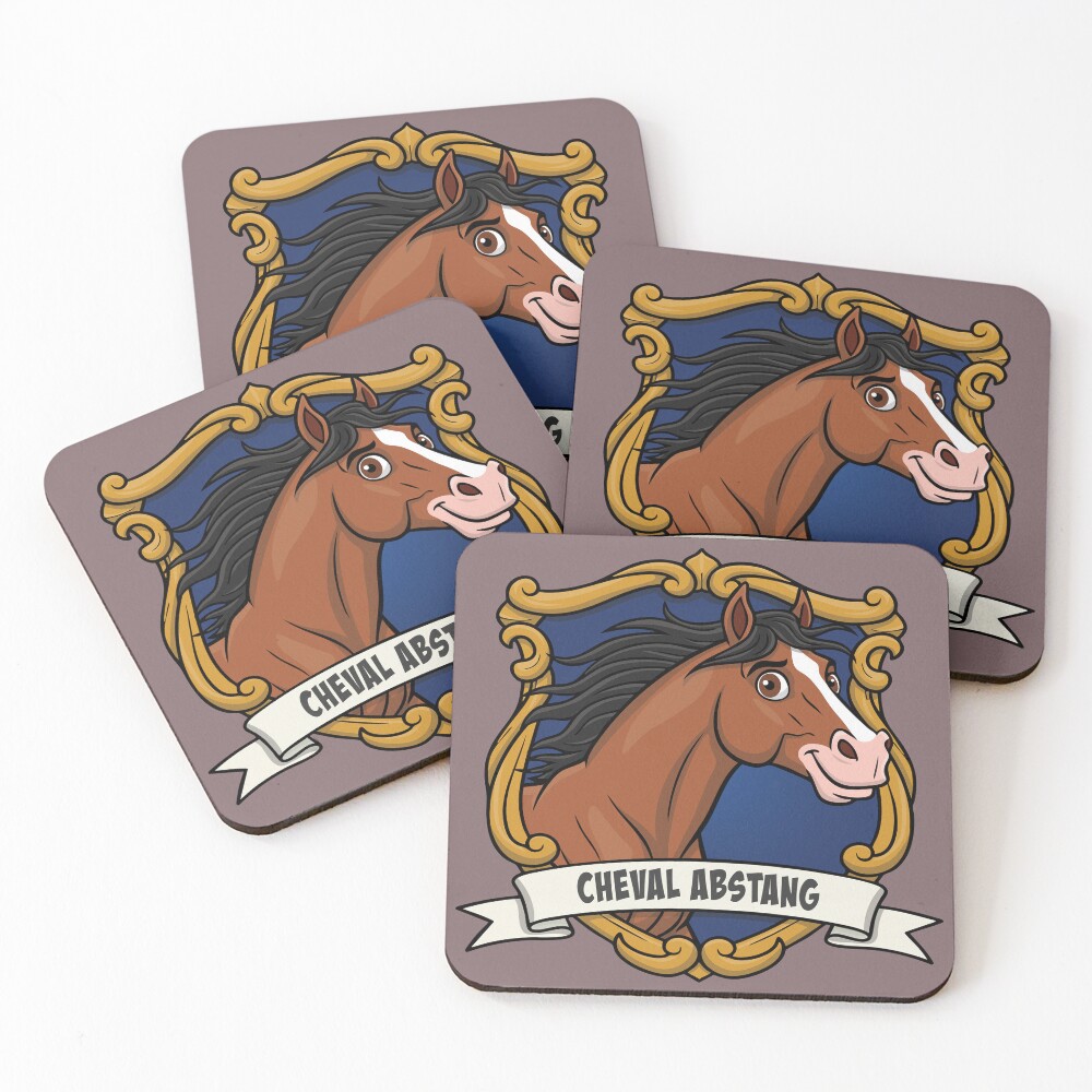 La caricature du cheval Abstang dans un blason