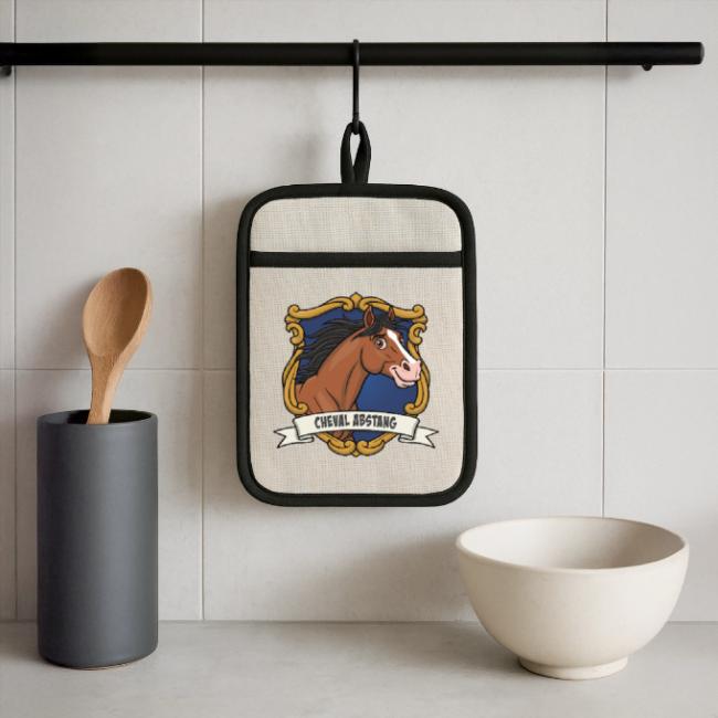 La caricature du cheval Abstang dans un blason