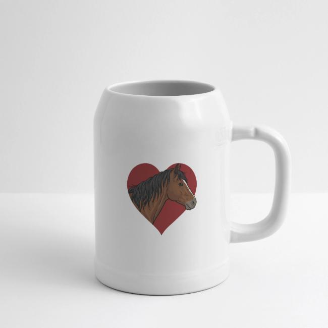 La t�te du Cheval Abyssinien et un coeur rouge