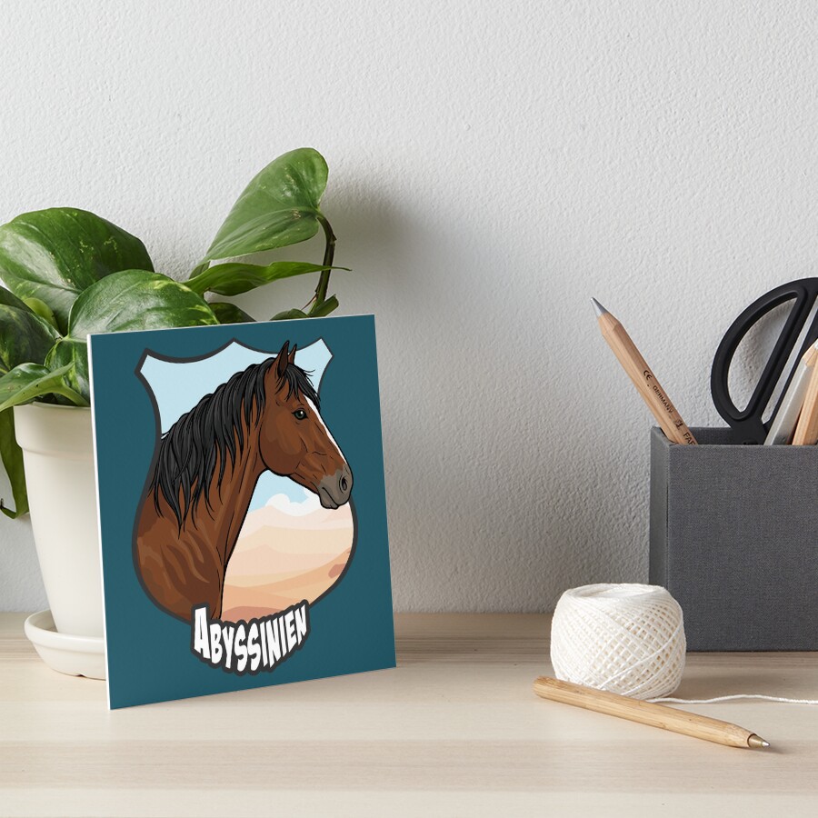 La t�te du Cheval Abyssinien, un blason et un paysage d�sertique