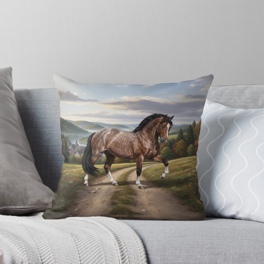Le cheval Aegidienberger et un paysage de l'Allemagne