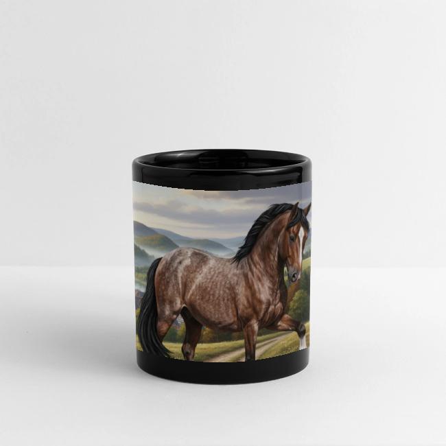 Le cheval Aegidienberger et un paysage de l'Allemagne
