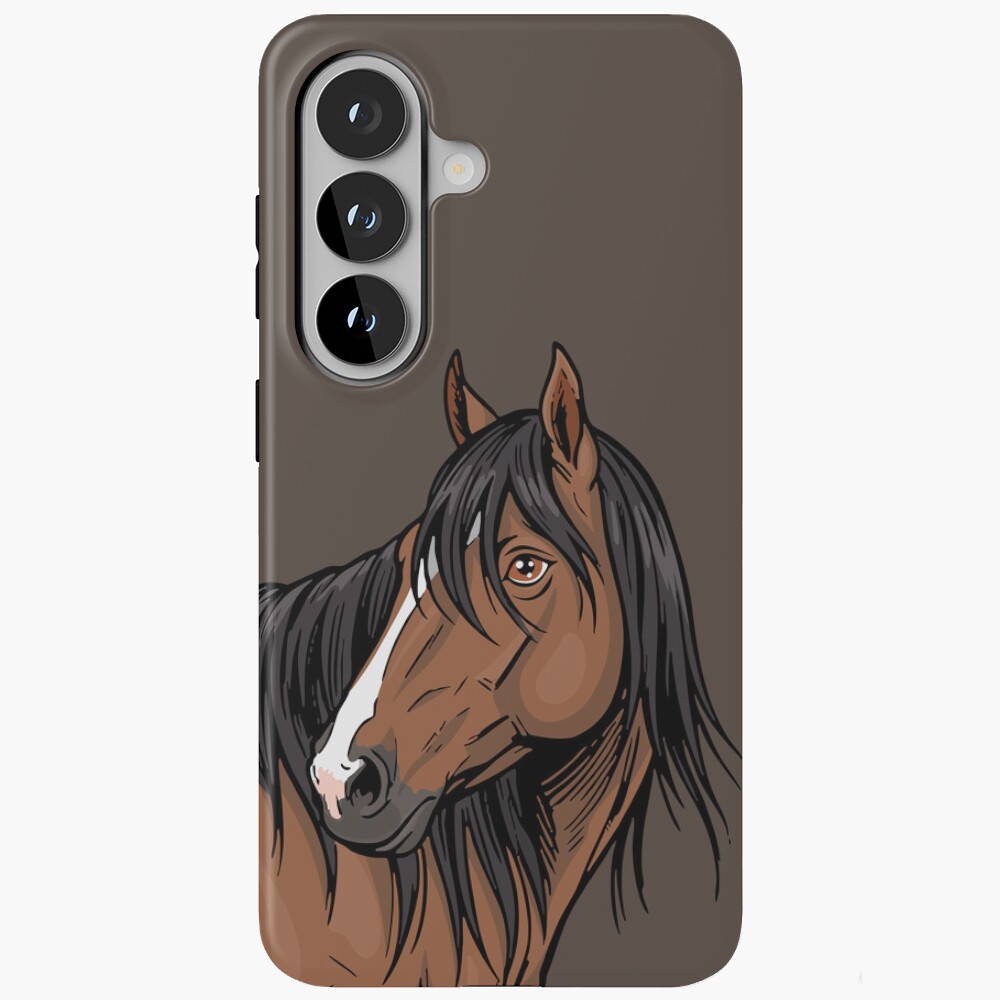 La t�te du Cheval Adaev avec une longue crini�re noire
