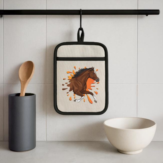 Le cheval Afghan dans une tache d'encre orang�e
