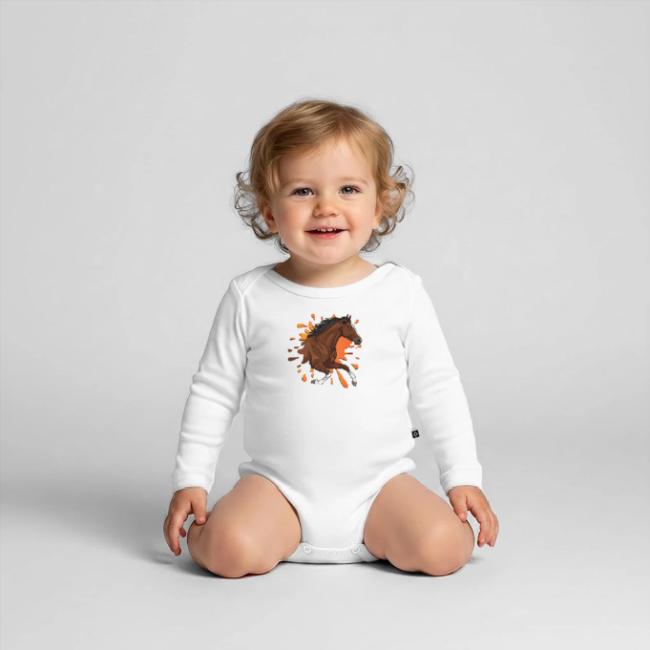 Le cheval Afghan dans une tache d'encre orang�e