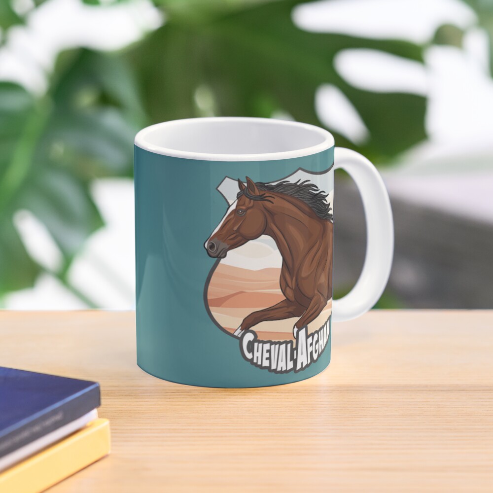 La t�te du Cheval Afghan, un blason et un paysage