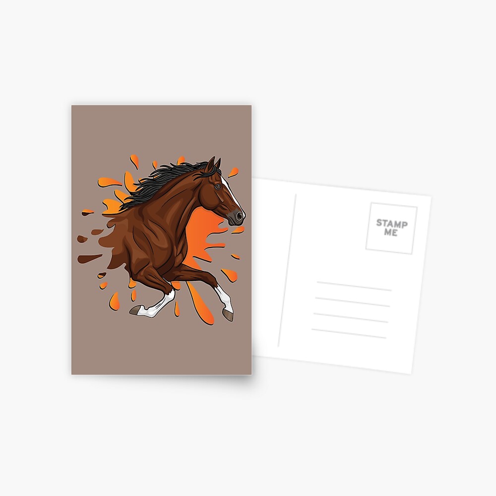 Le cheval Afghan dans une tache d'encre orang�e