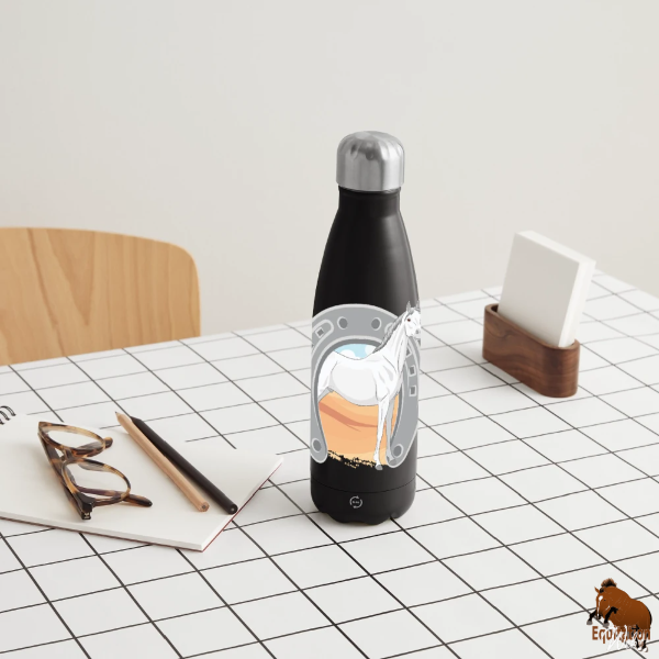 Le Cheval Abbayan sur une bouteille isotherme