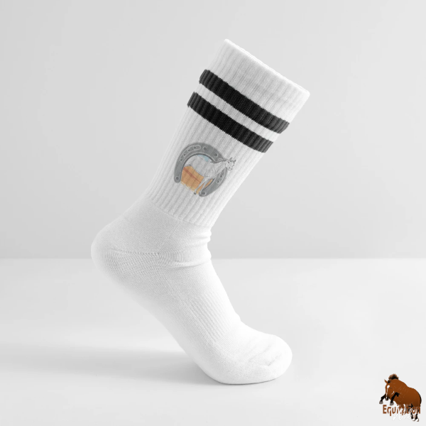 Le Cheval Abbayan sur une paire de chaussettes