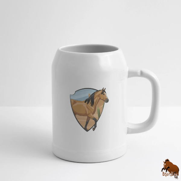 Le Cheval Abstang sur une chope