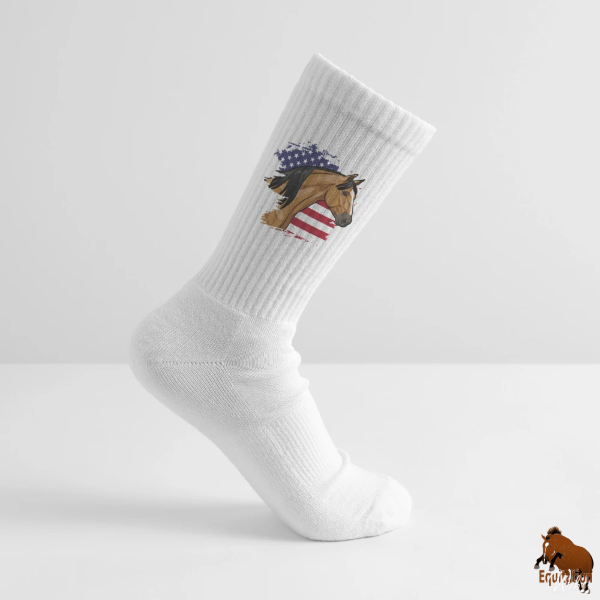Le Cheval Abstang sur une paire de chaussettes