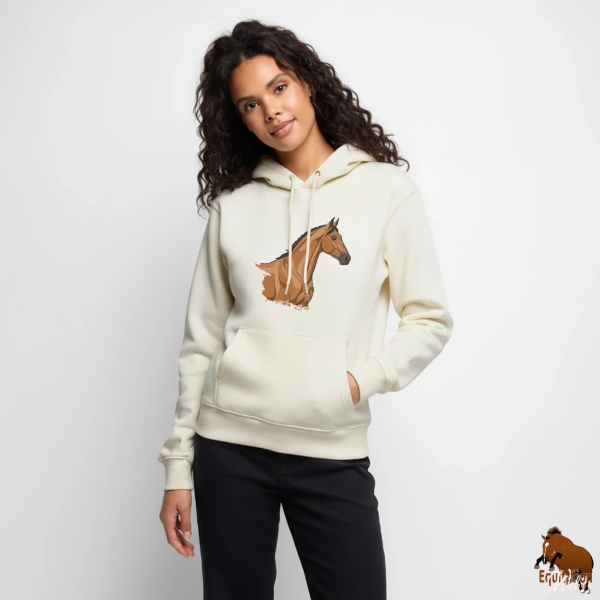 Le Cheval Akhal T�k� sur un sweat � capuche