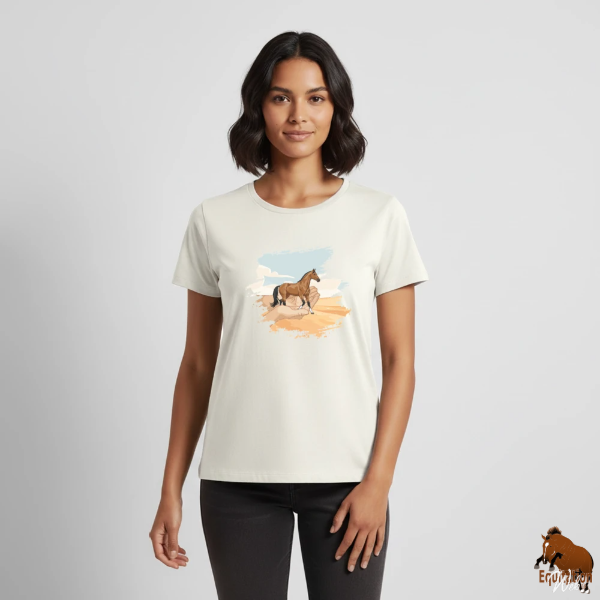 Le Cheval Akhal T�k� sur un t-shirt