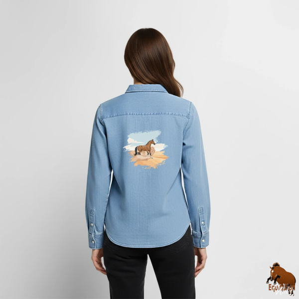 Le Cheval Akhal T�k� sur une chemise
