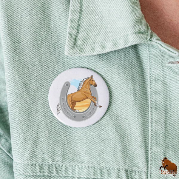 Le Cheval Demi Selle Am�ricain sur un badge