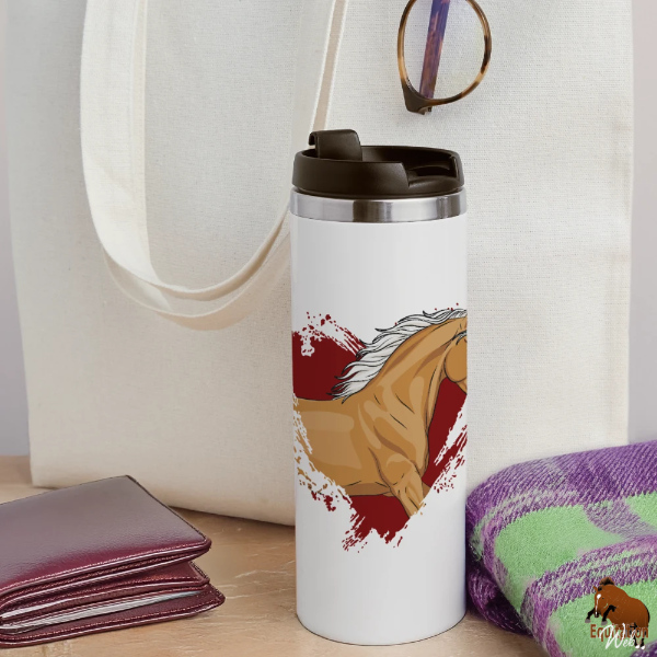Le Cheval Demi Selle Am�ricain sur un mug isotherme