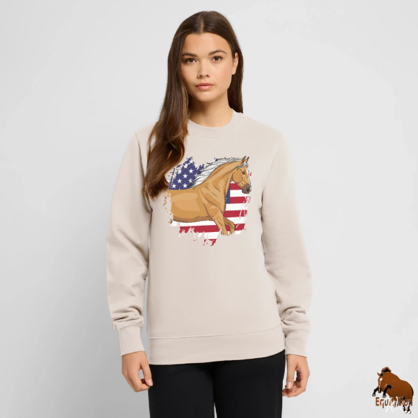Le Cheval Demi Selle Am�ricain sur un sweat