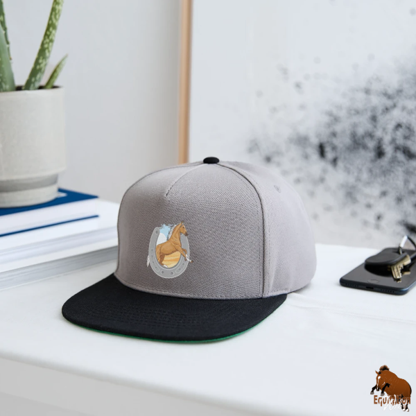 Le Cheval Demi Selle Am�ricain sur une casquette