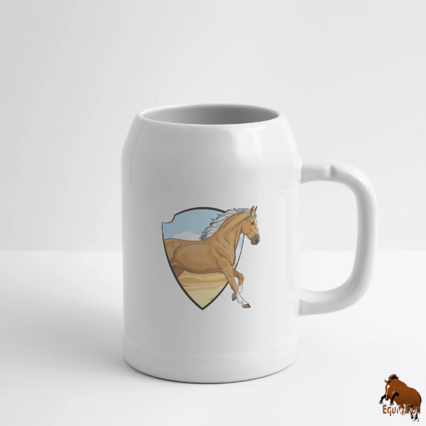 Le Cheval Demi Selle Am�ricain sur une chope