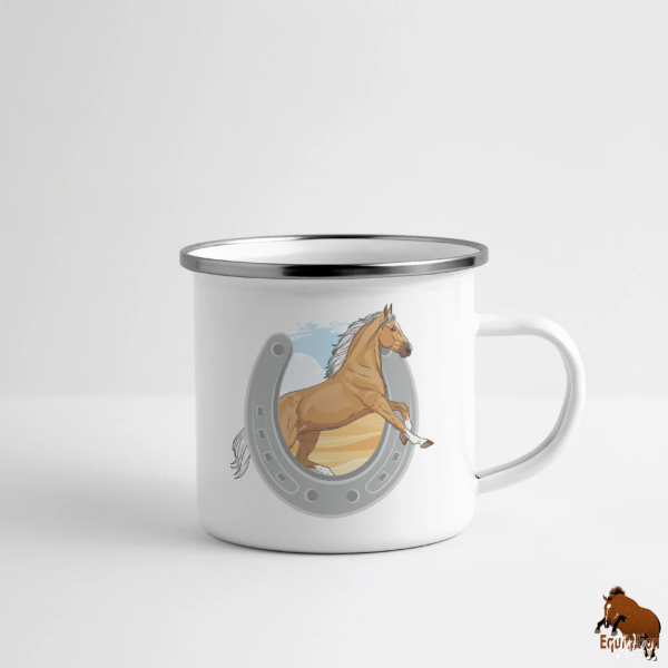 Le Cheval Demi Selle Am�ricain sur une tasse