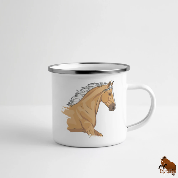 Le Cheval Demi Selle Am�ricain sur une tasse