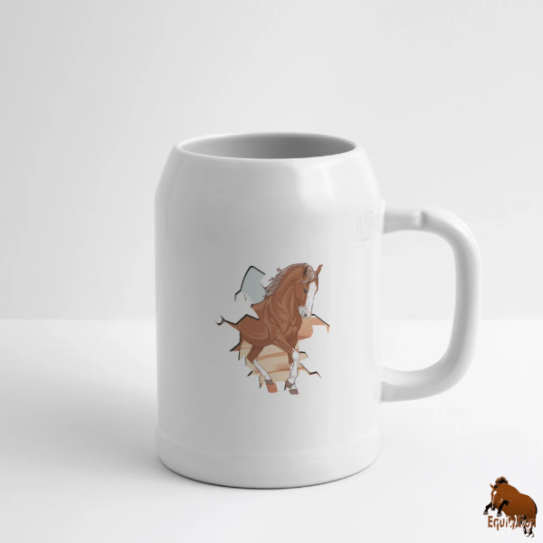 Le Cheval Marwari sur une chope