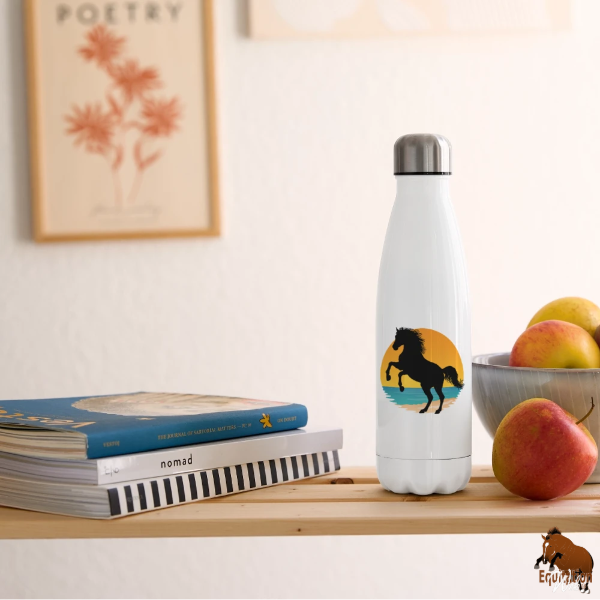 Le Cheval Abbayan sur une bouteille isotherme