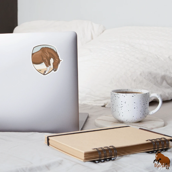 Le Cheval qui bondit sur un autocollant