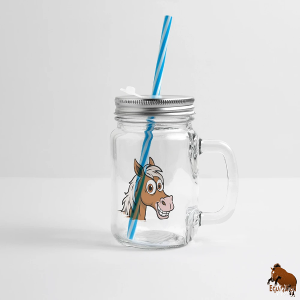 Le Cheval Abou'Ourquob sur un bocal � boisson