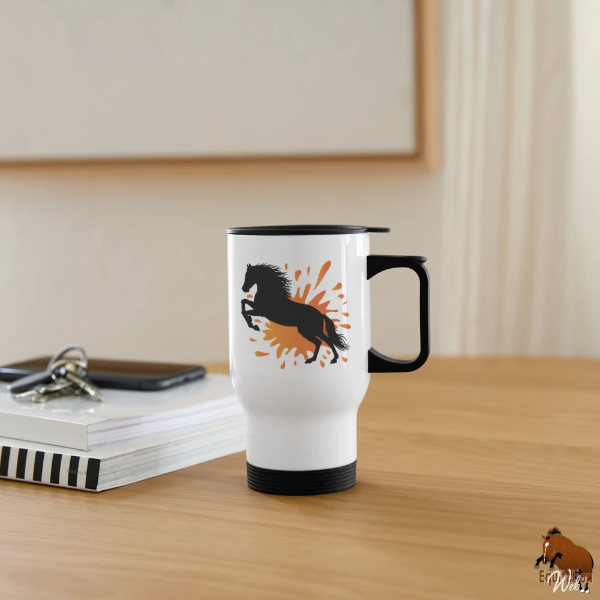 Le Cheval Abou'Ourquob sur une tasse isotherme