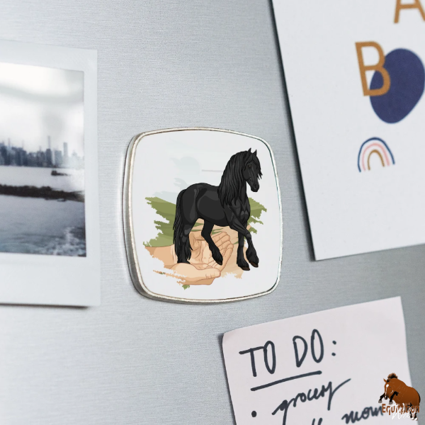 Le Cheval Frison sur un magnet