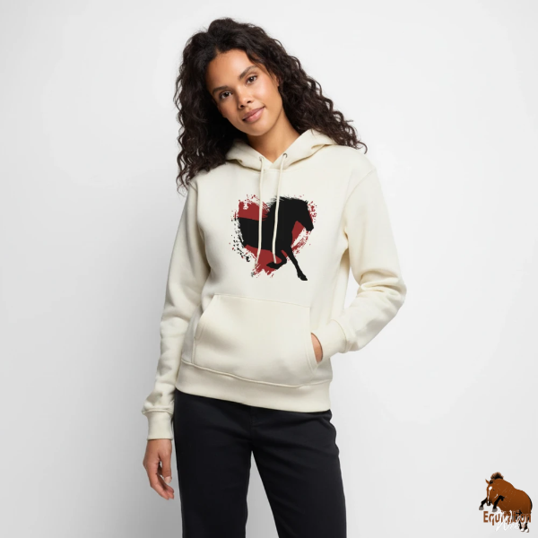 Le Cheval Frison sur un sweat � capuche