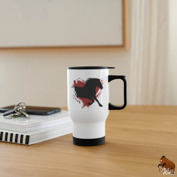 Le Cheval Frison sur une tasse