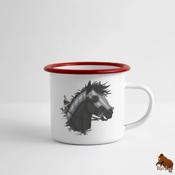 Les Chevaux de guerre sur une tasse