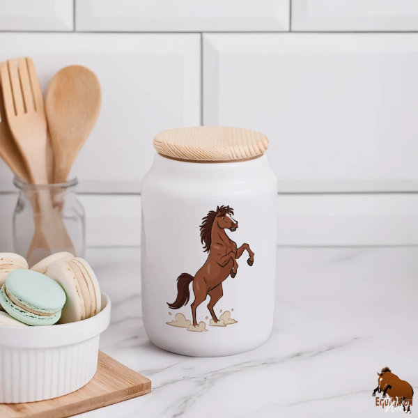 Le Cheval Assateague sur une bo�te � biscuit