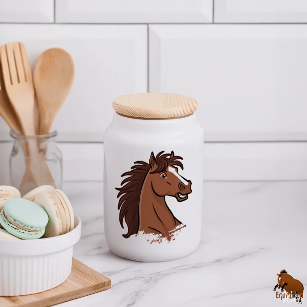 Le Cheval Assateague sur une bo�te � biscuit