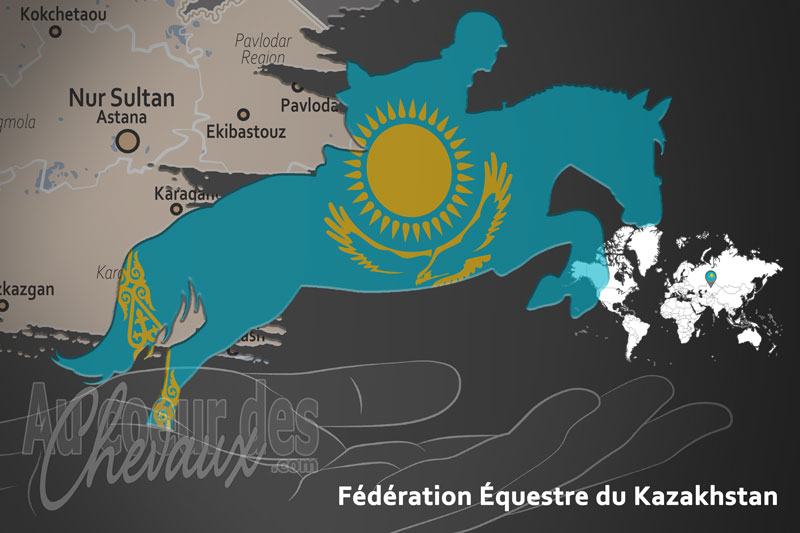 Le drapeau de l'organisation de la F�d�ration �questre du Kazakhstan