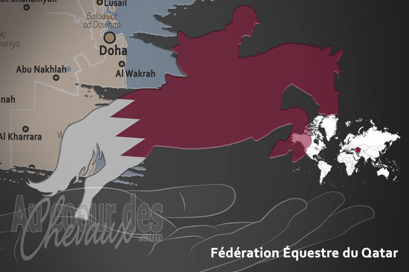 Le drapeau du pays de la F�d�ration �questre du Qatar