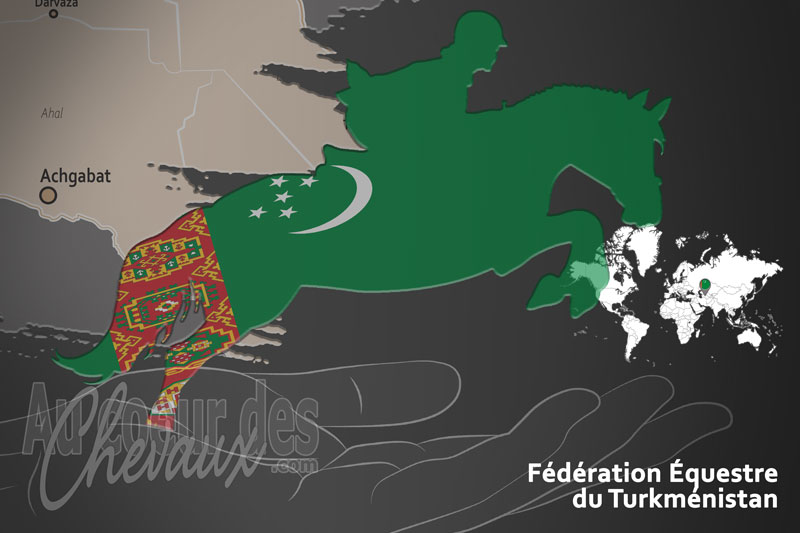 Le drapeau de l'organisation de la F�d�ration �questre du Turkm�nistan