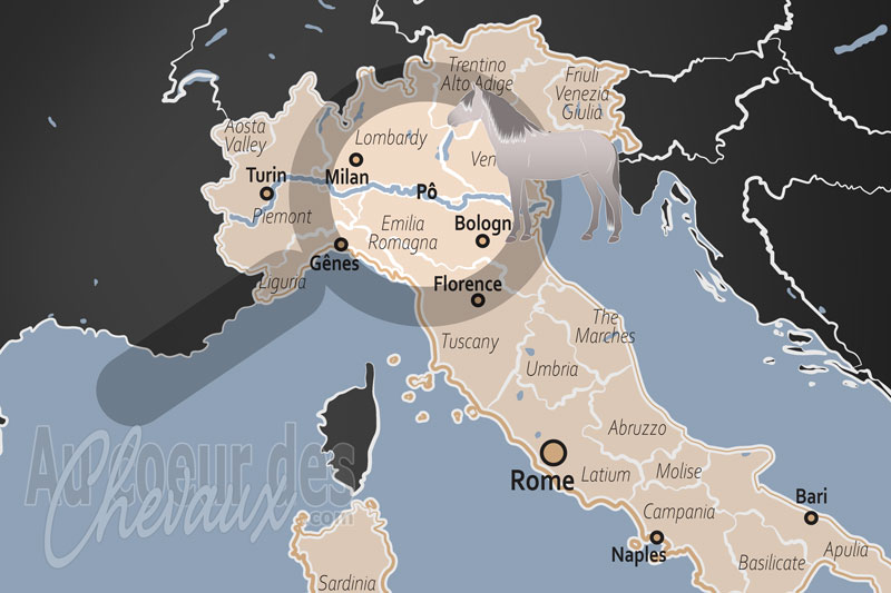 Le Fleuve P�, la grande plaine de l'italie au pas cadenc� des sabots