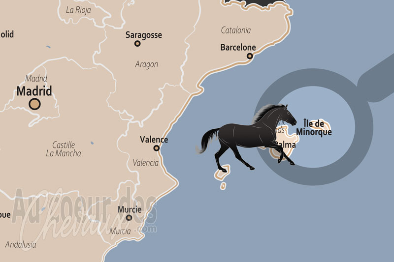 La localisation dans le pays de l'�le de Minorque en Espagne