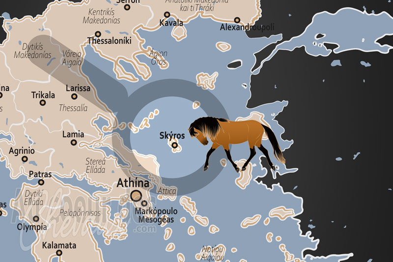 L'�le de Skyros, le sanctuaire mill�naire du petit cheval de l'antiquit�