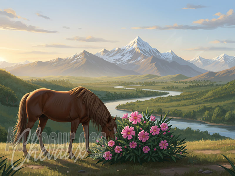 Le Laurier Rose et le cheval, toxicit� cardiaque majeure et risques fatals pour le cheval