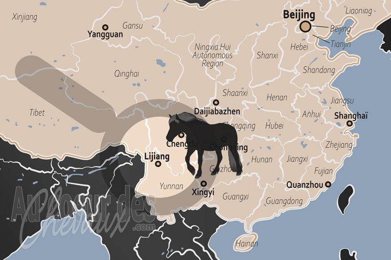 La localisation de Lijiang en Chine