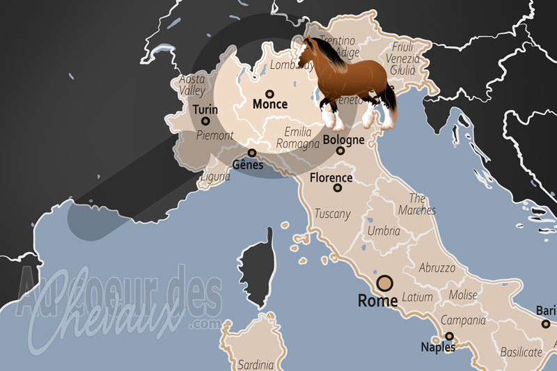 La localisation de Monce en Italie