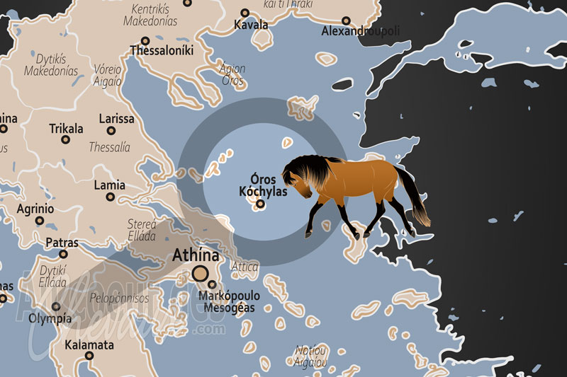 La localisation du Mont Kochylas en Gr�ce