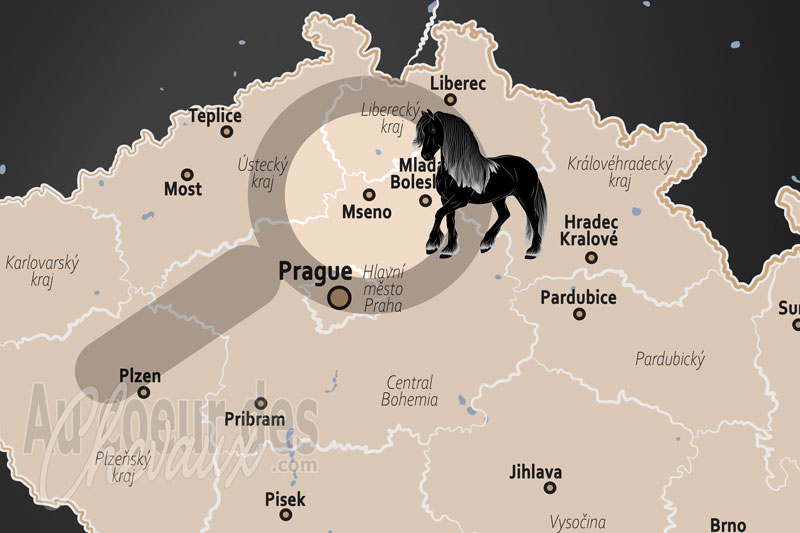 La localisation de Mseno en Tch�quie